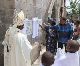 Uhuru Kenyatta and Mama Ngina during the consecration ceremony of St John the Baptist Chapel in Ichaweri, Kiambu County.
